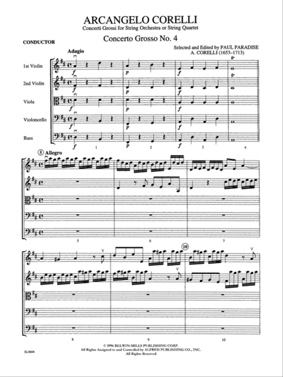 The Best of Arcangelo Corelli (Concerti Grossi for String Orchestra or String Quartet) String Orchestra scores gallery preview page 3