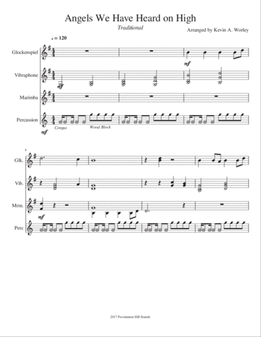 Angels We Have Heard on High Percussion Ensemble scores gallery preview page 2
