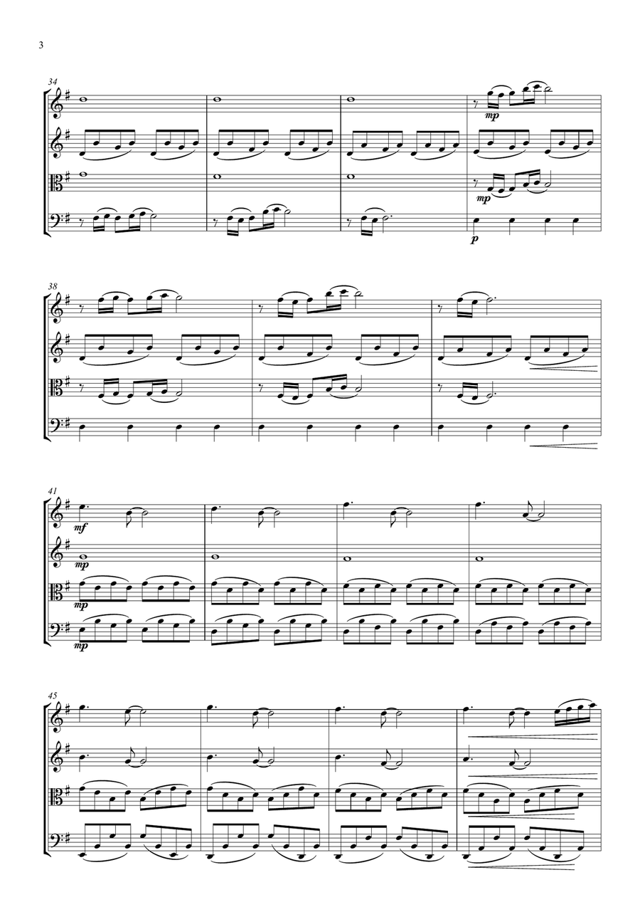 Comptine D'un Autre Été: L'après-midi String Quartet scores gallery preview page 4