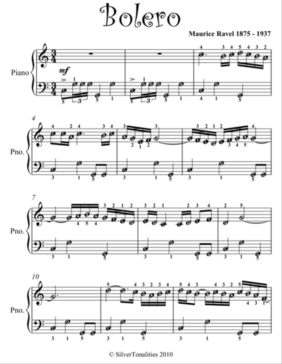 Bolero Easy Piano Sheet Music Bolero Easy Piano Sheet Music Easy Piano scores gallery preview page 2