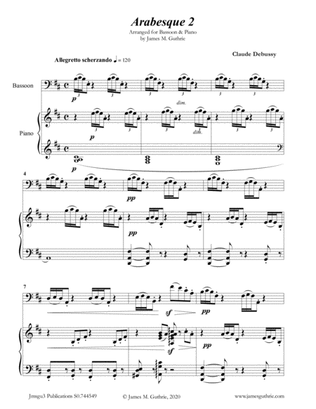 Debussy: Arabesque 2 for Bassoon & Piano