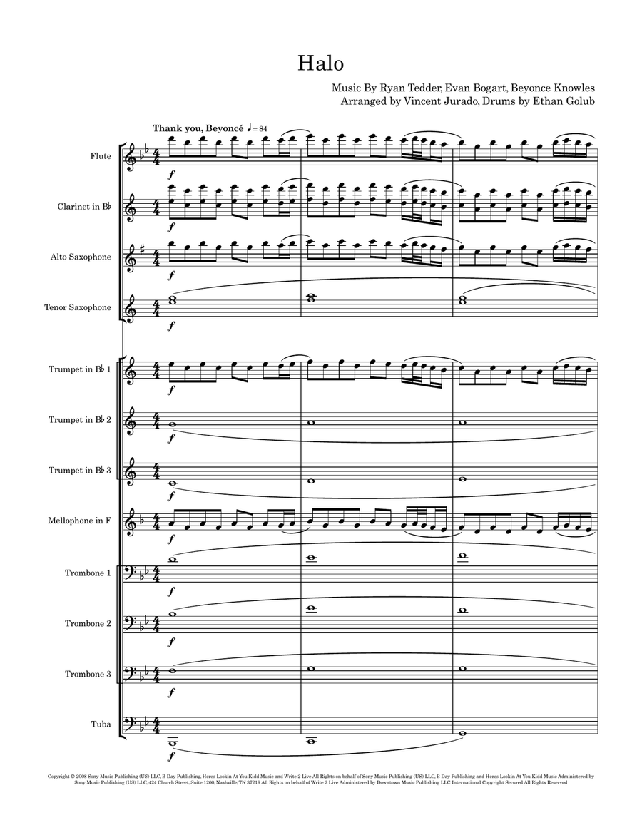 Halo Marching Band scores gallery preview page 1