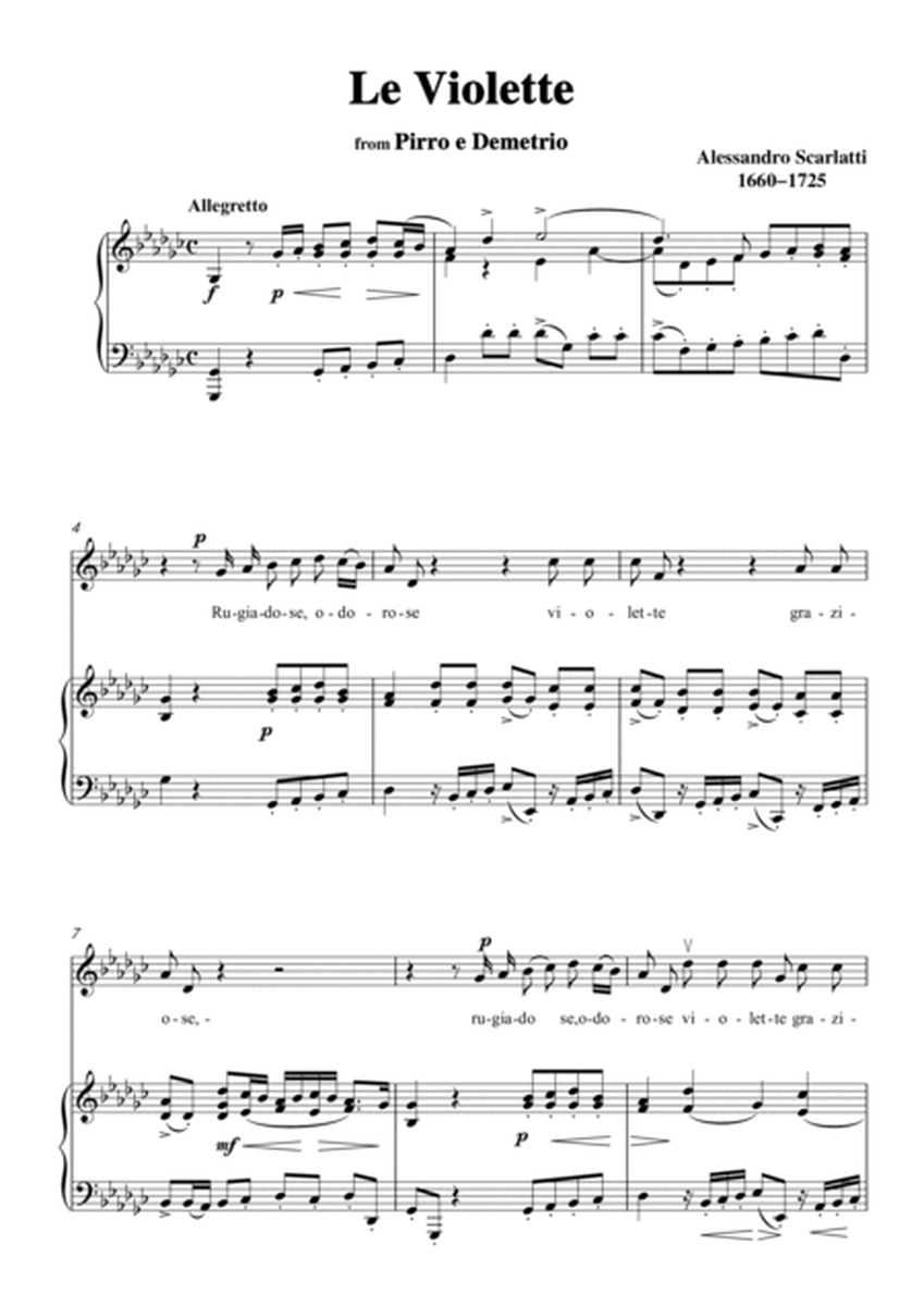 Scarlatti-Le Violette in G flat Major,from Pirro e Demetrio,for Voice&Piano image number null