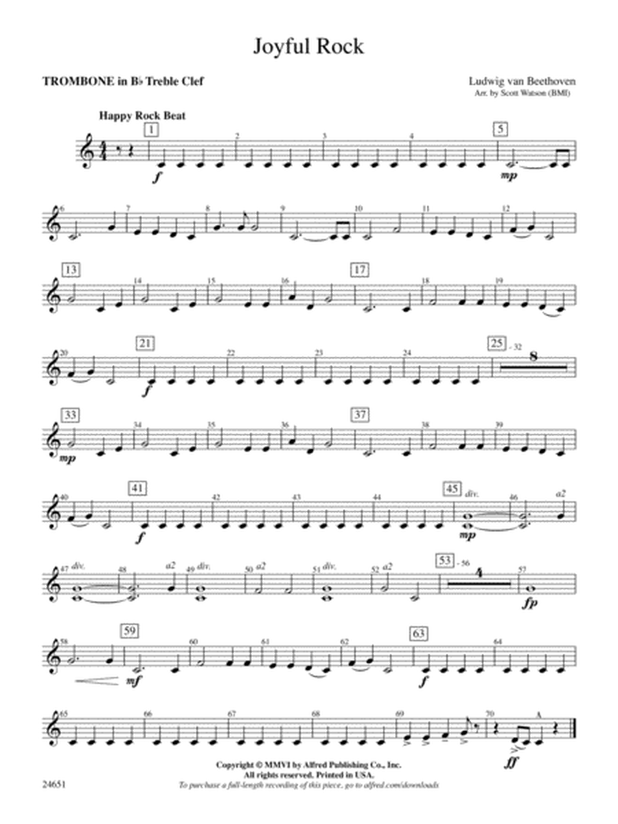 Joyful Rock: (wp) 1st B-flat Trombone T.C.
