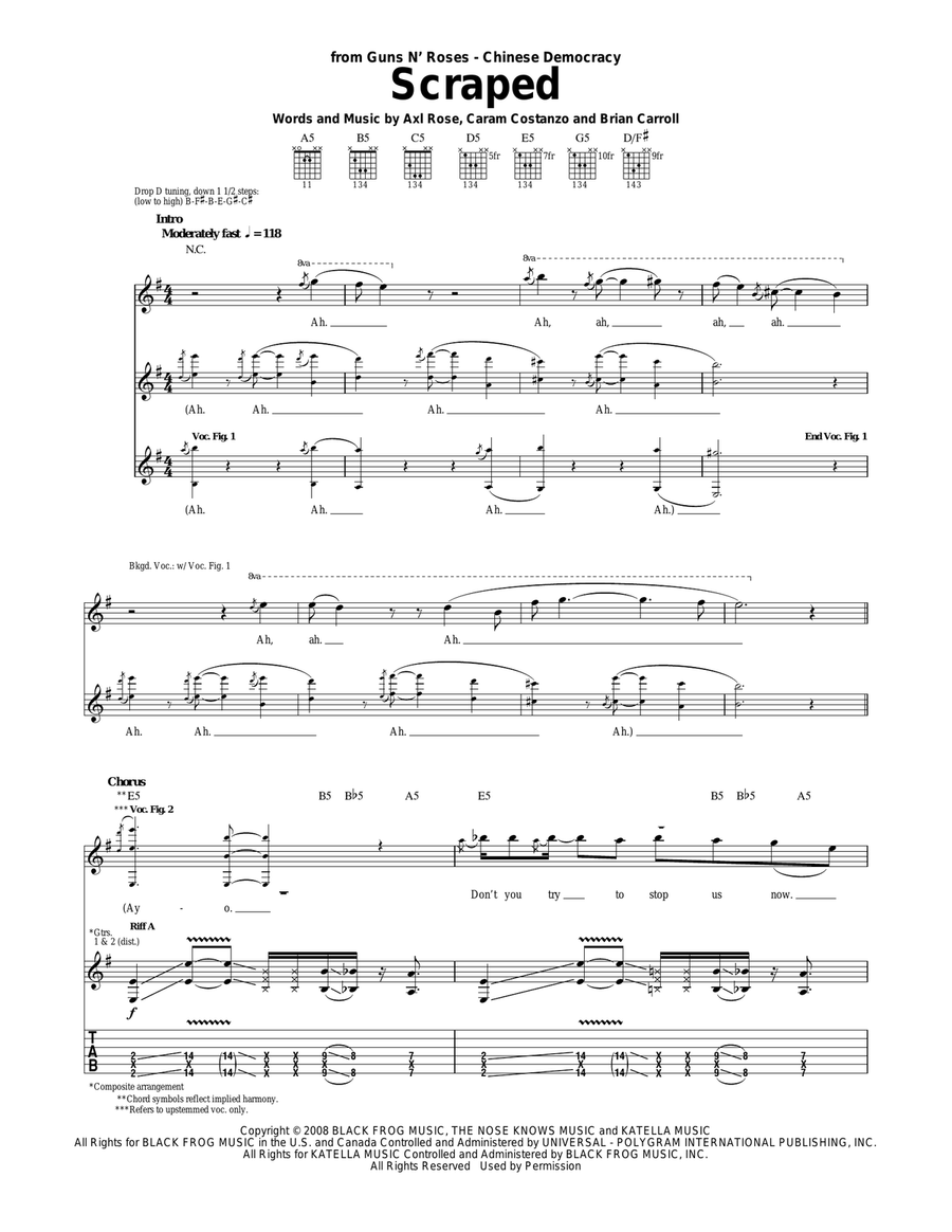 Scraped Acoustic Guitar scores gallery preview page 1