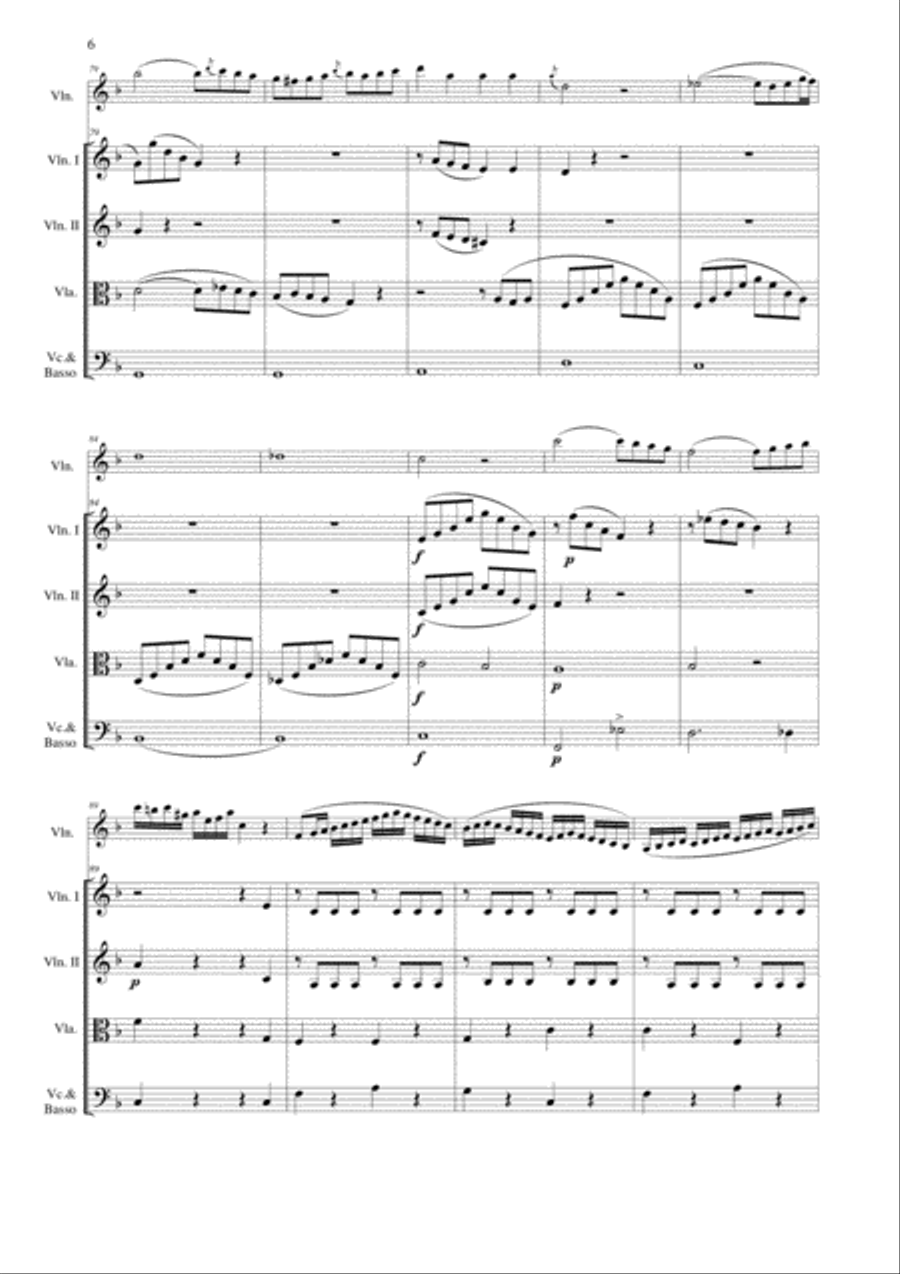 Felix Mendelssohn - Flute Concerto in d minor ( Full Score and parts) Chamber Orchestra scores gallery preview page 6