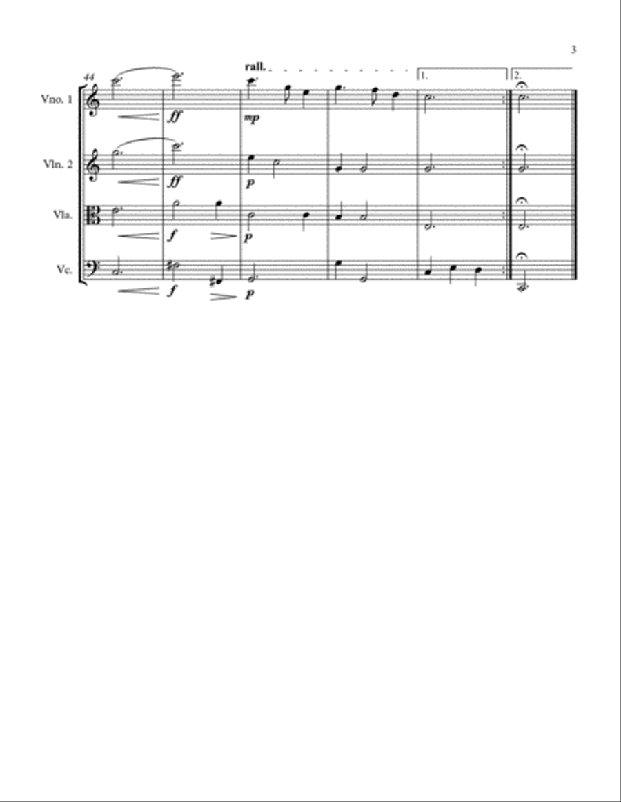 Silent Night for Strings Quartet String Quartet scores gallery preview page 4