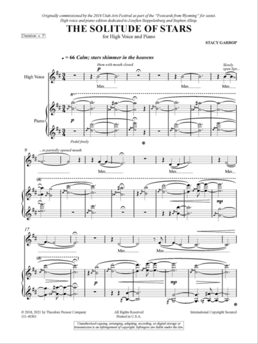 The Solitude of Stars Chamber Music scores gallery preview page 2
