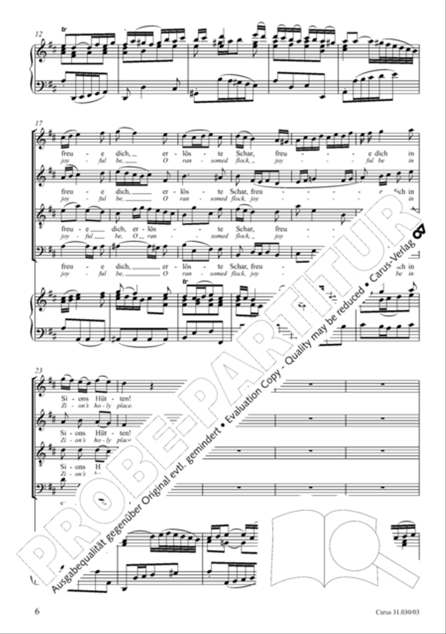 Joyful be, O ransomed flock (Freue dich, erloste Schar) 4-Part scores gallery preview page 7