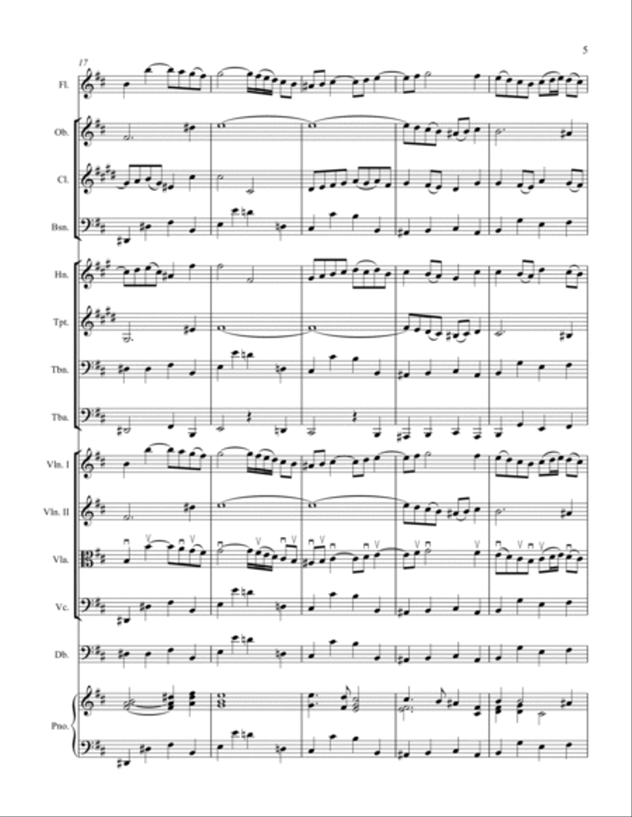 Air from Second Movement of Orchestral Suite No. 3 BWV 1068 Full Orchestra scores gallery preview page 5