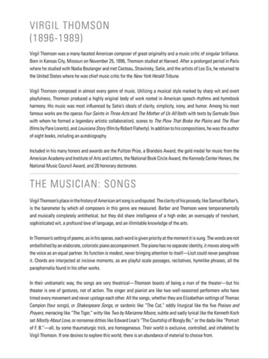 Virgil Thomson - Collected Songs Voice scores gallery preview page 3