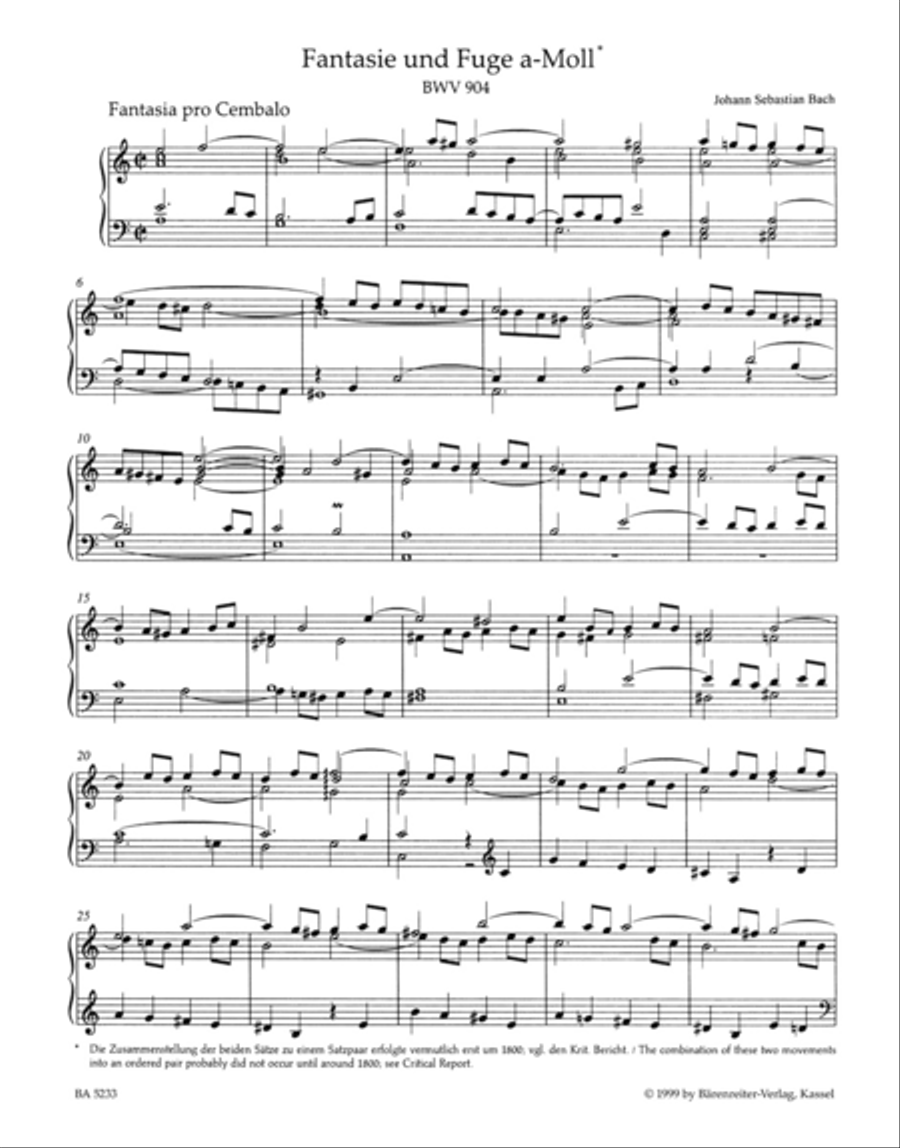 Einzeln ueberlieferte Klavierwerke II BWV 904, 906, 923/951, 951a, 944, 946, 948-950, 952, 959, 961, 967 Harpsichord scores gallery preview page 2