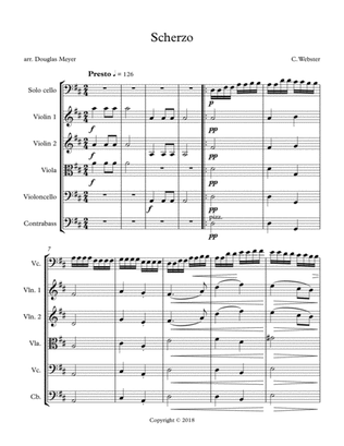 Book cover for Scherzo for Cello and String Orchestra in D Major (score and parts)