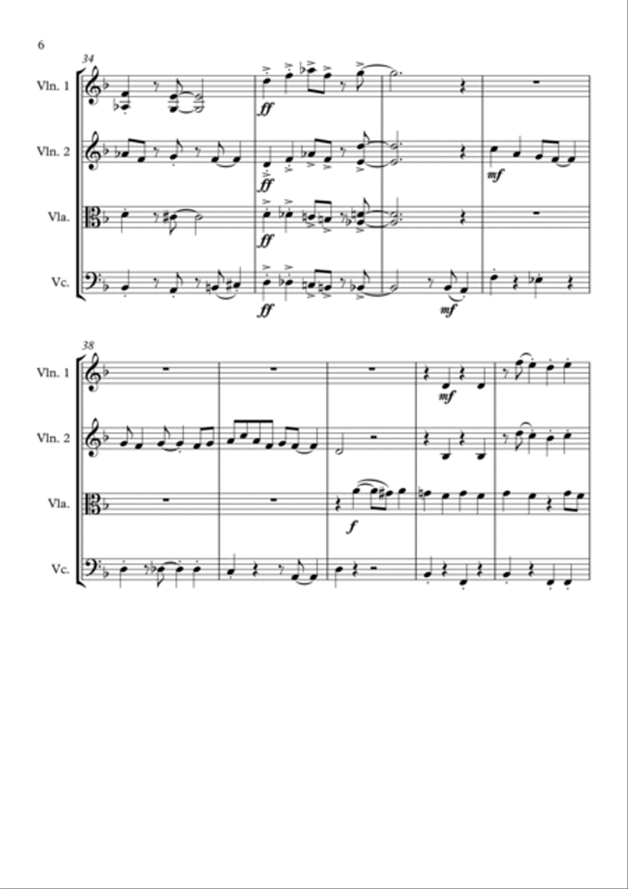 Friend Like Me String Quartet scores gallery preview page 6