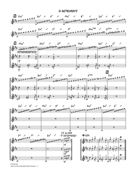 Jazz Combo Pak #42 (Bud Powell) - Eb Instruments