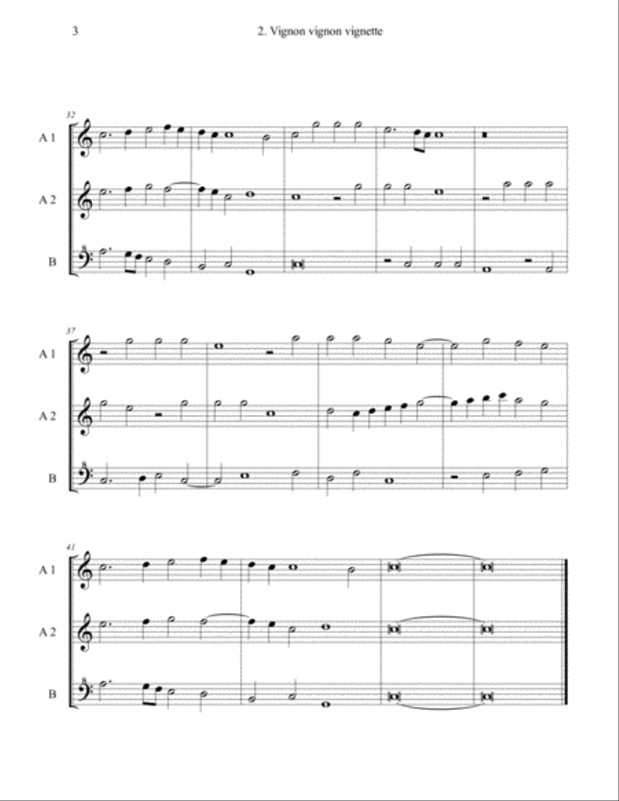 Four Renaissance Chansons for Recorder Trio Recorder scores gallery preview page 5