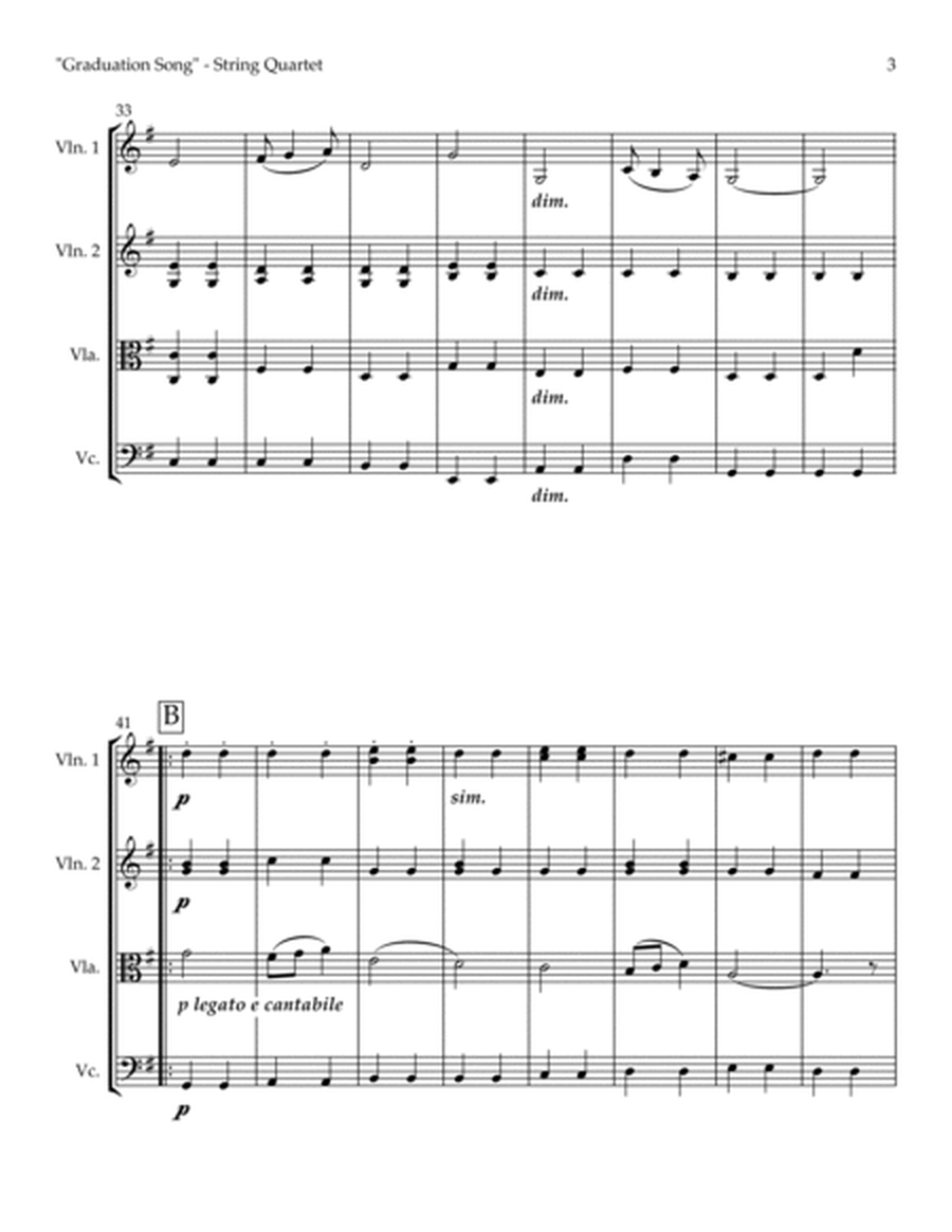 "Graduation Song" from Pomp and Circumstance March No. 1, Op. 39, No. 1