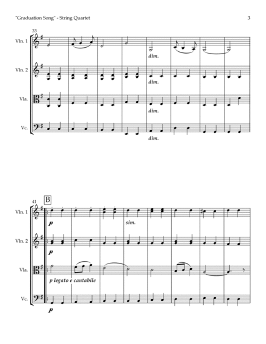 "Graduation Song" from Pomp and Circumstance March No. 1, Op. 39, No. 1