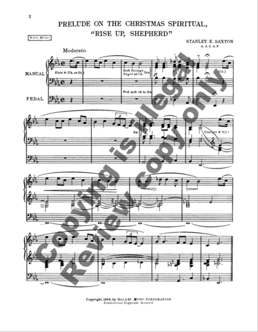Prelude on Rise Up, Shepherd Organ scores gallery preview page 6