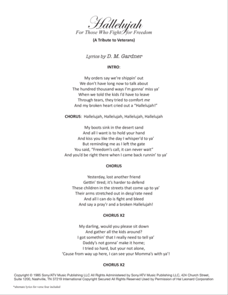 Hallelujah 4-Part scores gallery preview page 2