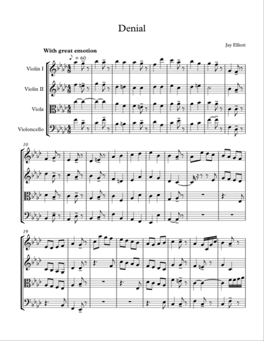 Denial String Quartet scores gallery preview page 1