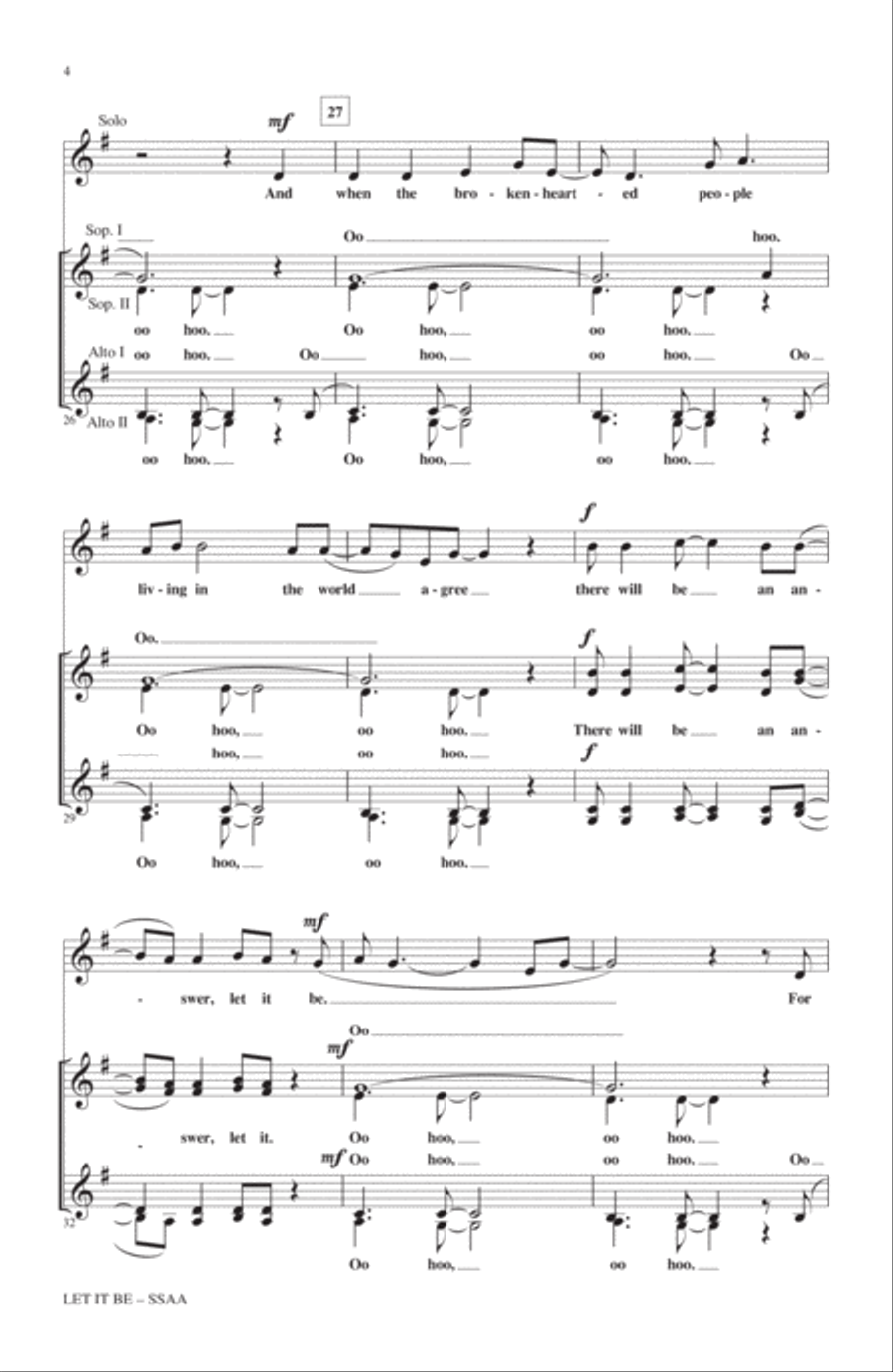 Let It Be (arr. Mark Brymer) SSA scores gallery preview page 3