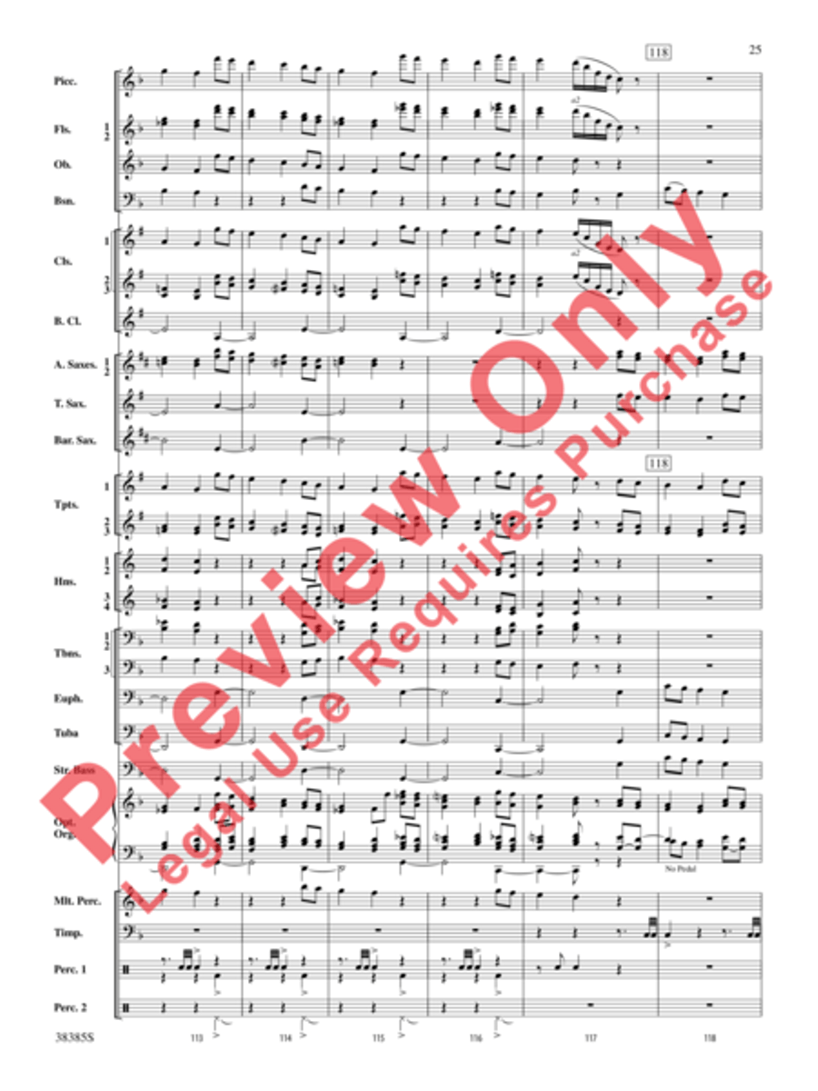 Fantasia on the Alleluia Hymn Concert Band scores gallery preview page 19