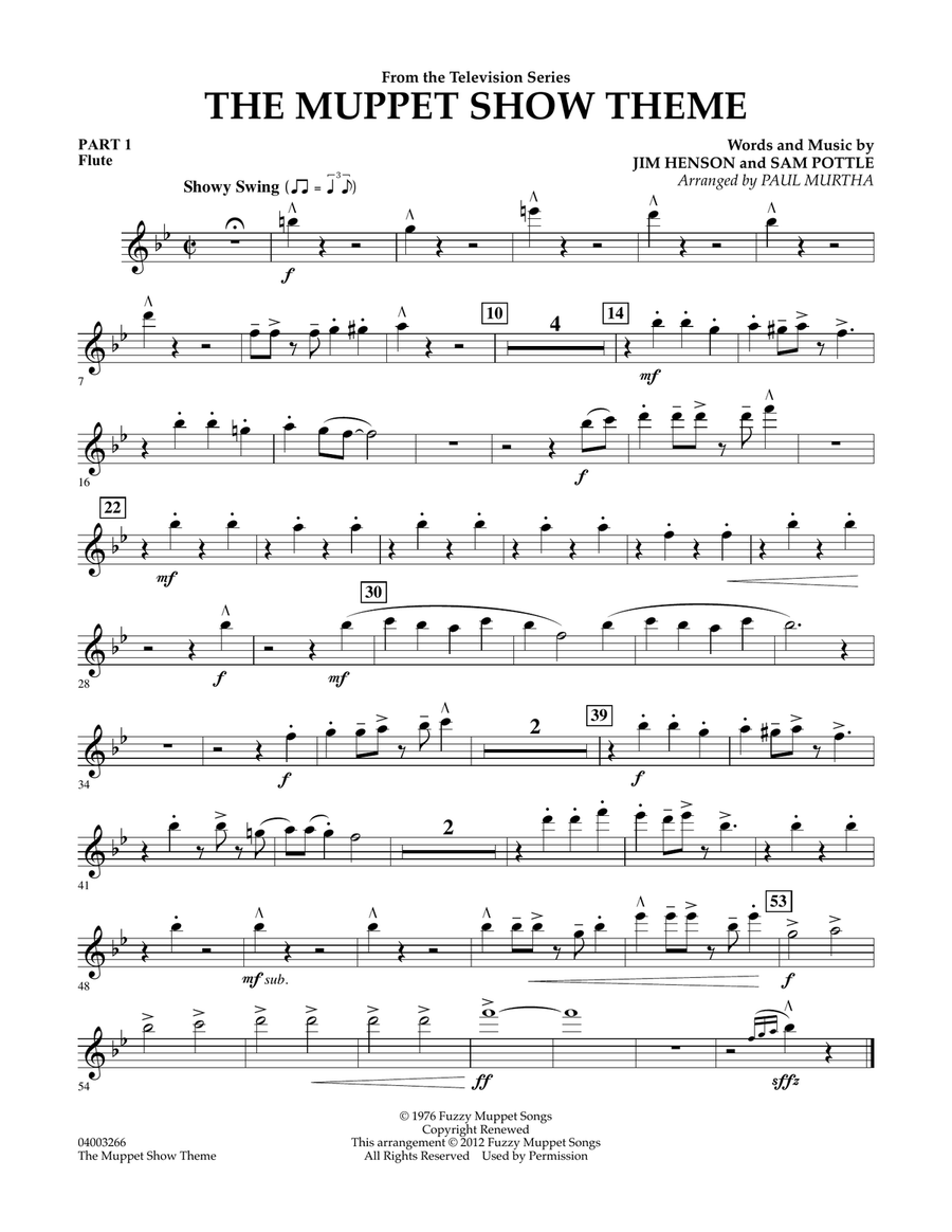 The Muppet Show Theme - Pt.1 - Flute Concert Band scores gallery preview page 1