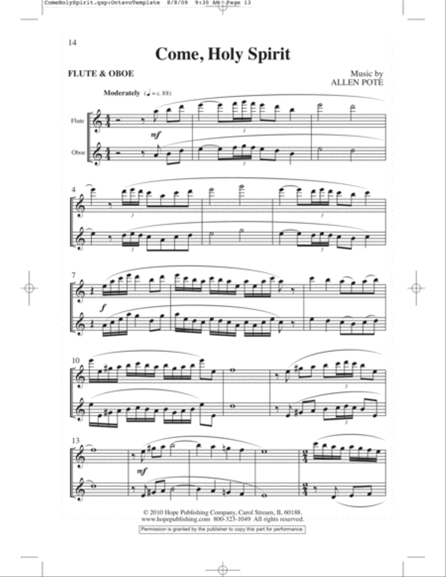 Come, Holy Spirit - SATB 4-Part scores gallery preview page 14