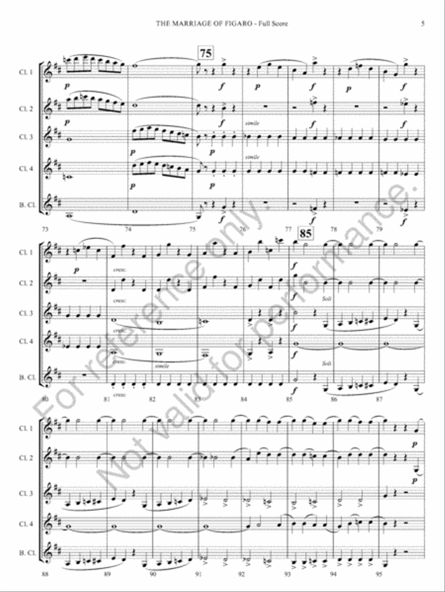 The Marriage Of Figaro Clarinet Quintet scores gallery preview page 7