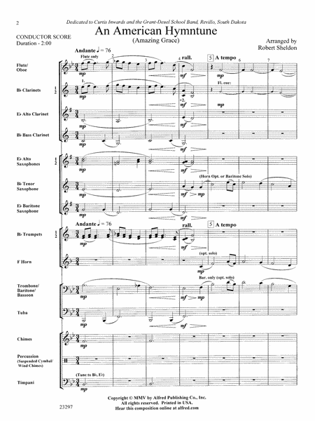 An American Hymntune (Amazing Grace): Score