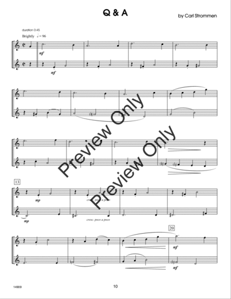 30 Melodious Duets- Clarinet Woodwind Duet scores gallery preview page 10