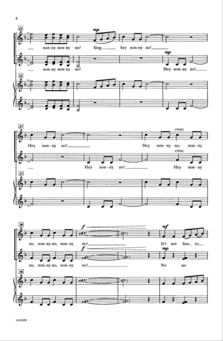 Hey Nonny No! Choir scores gallery preview page 3