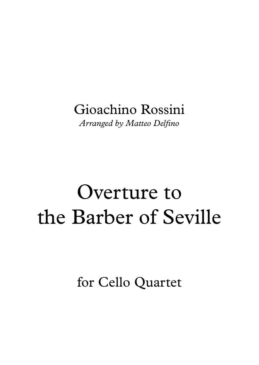 Overture to the Barber of Seville (Cello Quartet) Chamber Orchestra scores gallery preview page 1