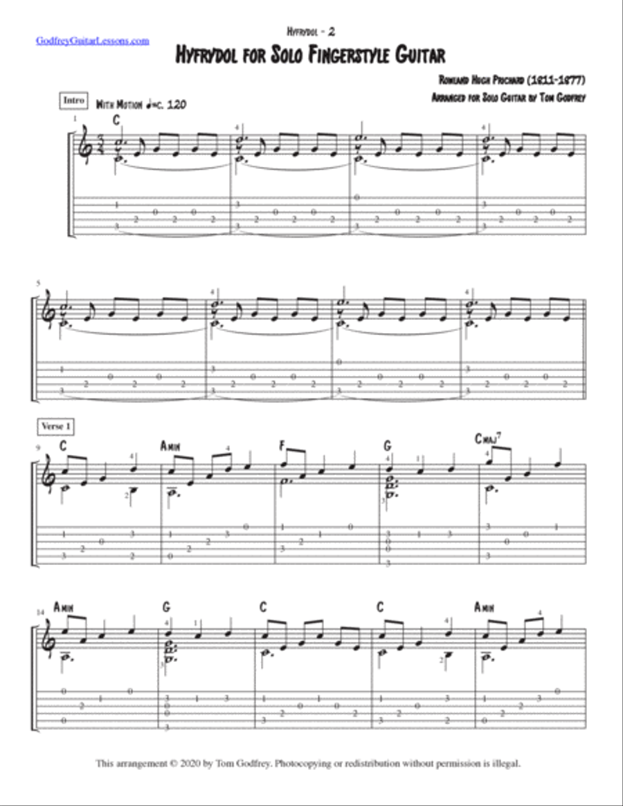 Hyfrydol Acoustic Guitar scores gallery preview page 2