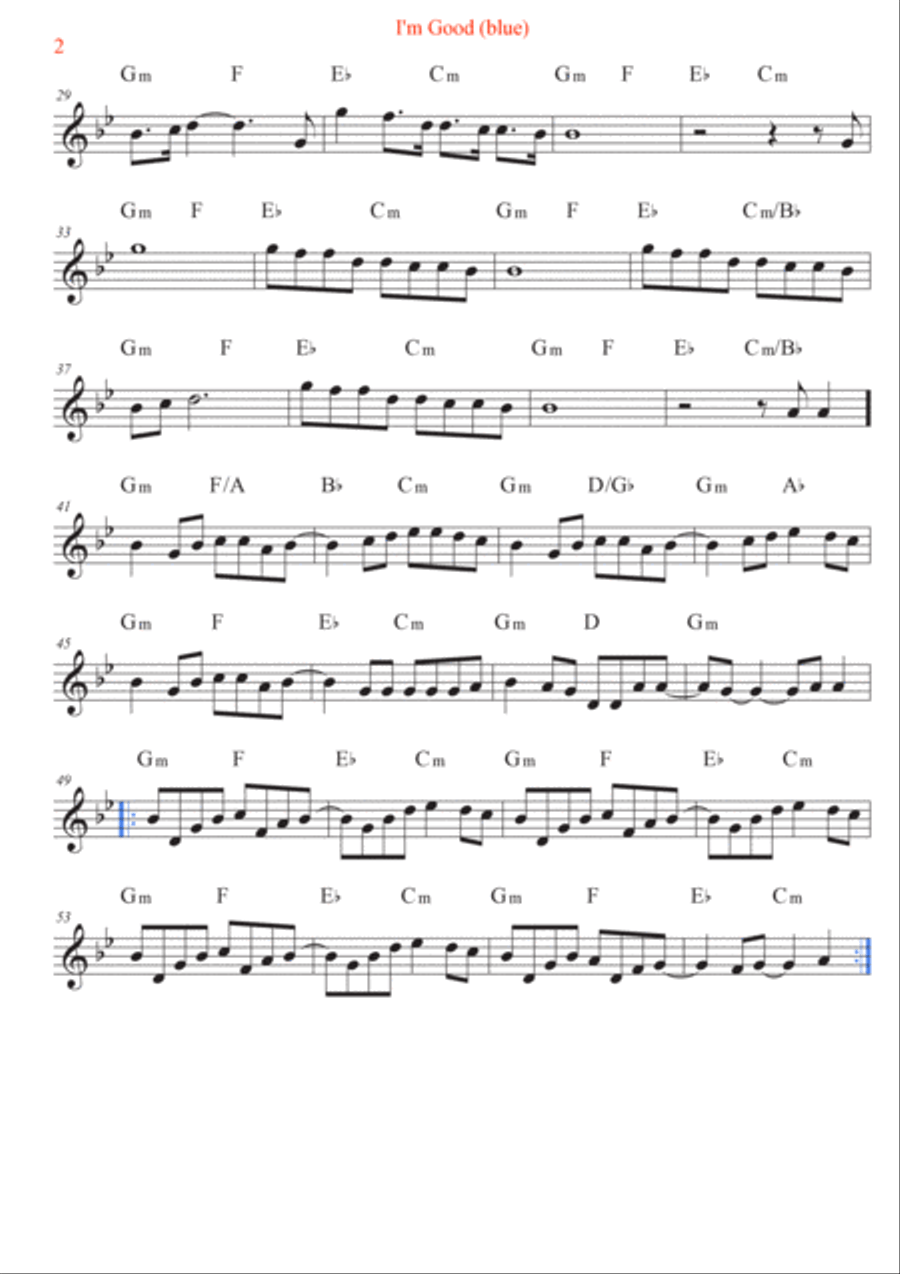 I'm Good (blue) I'm Good (blue) Violin Solo scores gallery preview page 2
