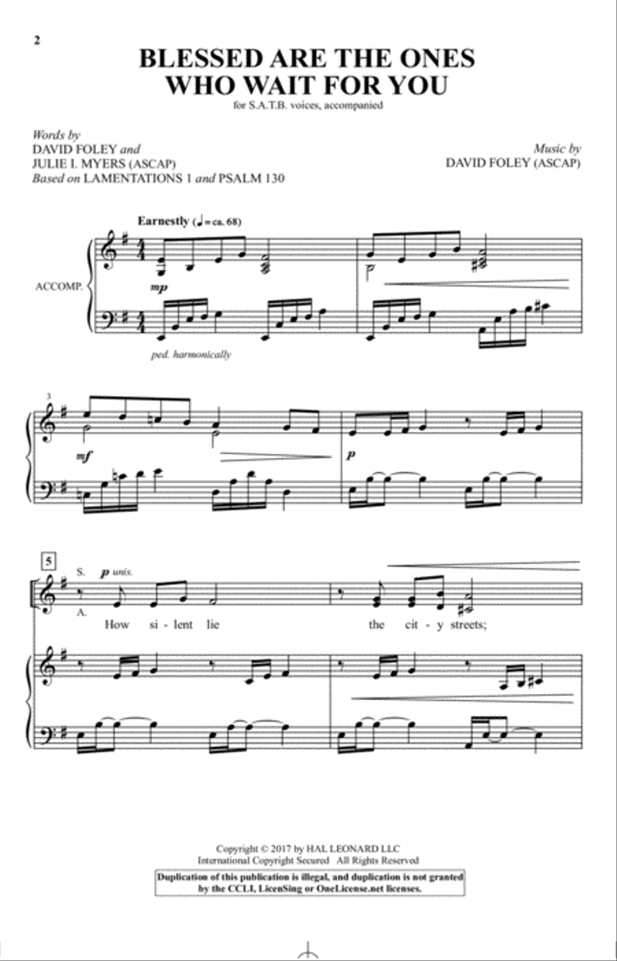 Blessed Are The Ones Who Wait For You 4-Part scores gallery preview page 1