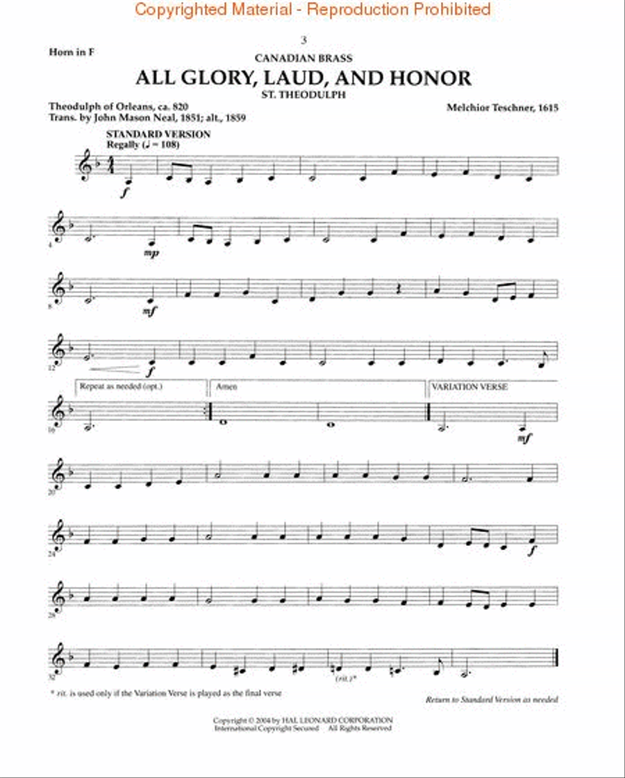 The Canadian Brass – 15 Favorite Hymns – French Horn Brass Quintet scores gallery preview page 3