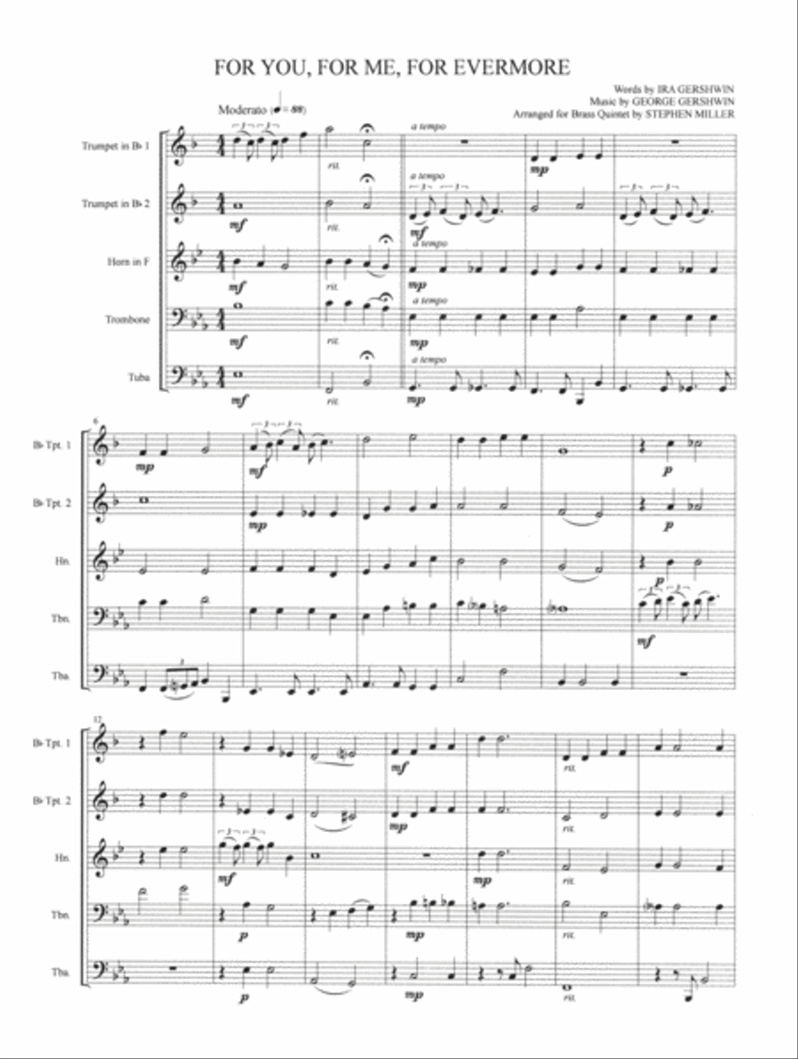 For You, For Me, For Evermore Brass Ensemble scores gallery preview page 2