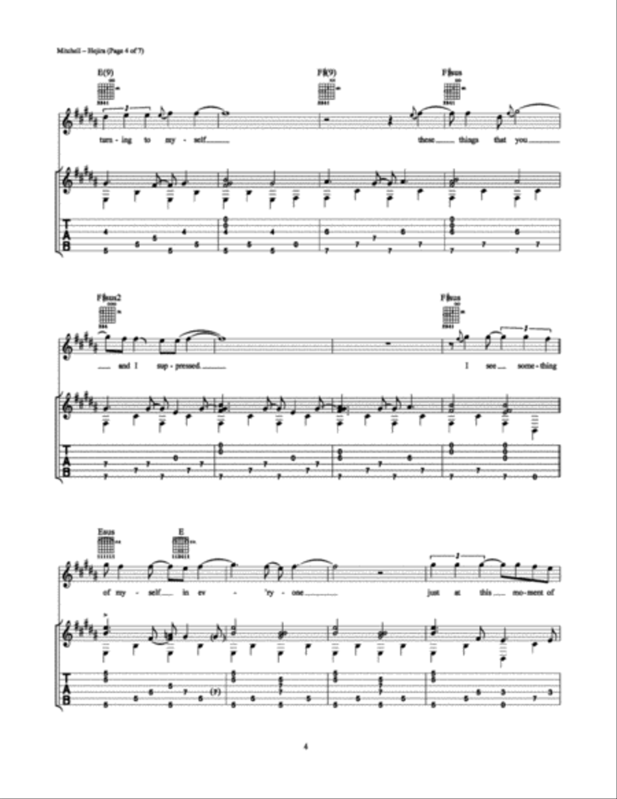 Hejira Electric Guitar scores gallery preview page 4