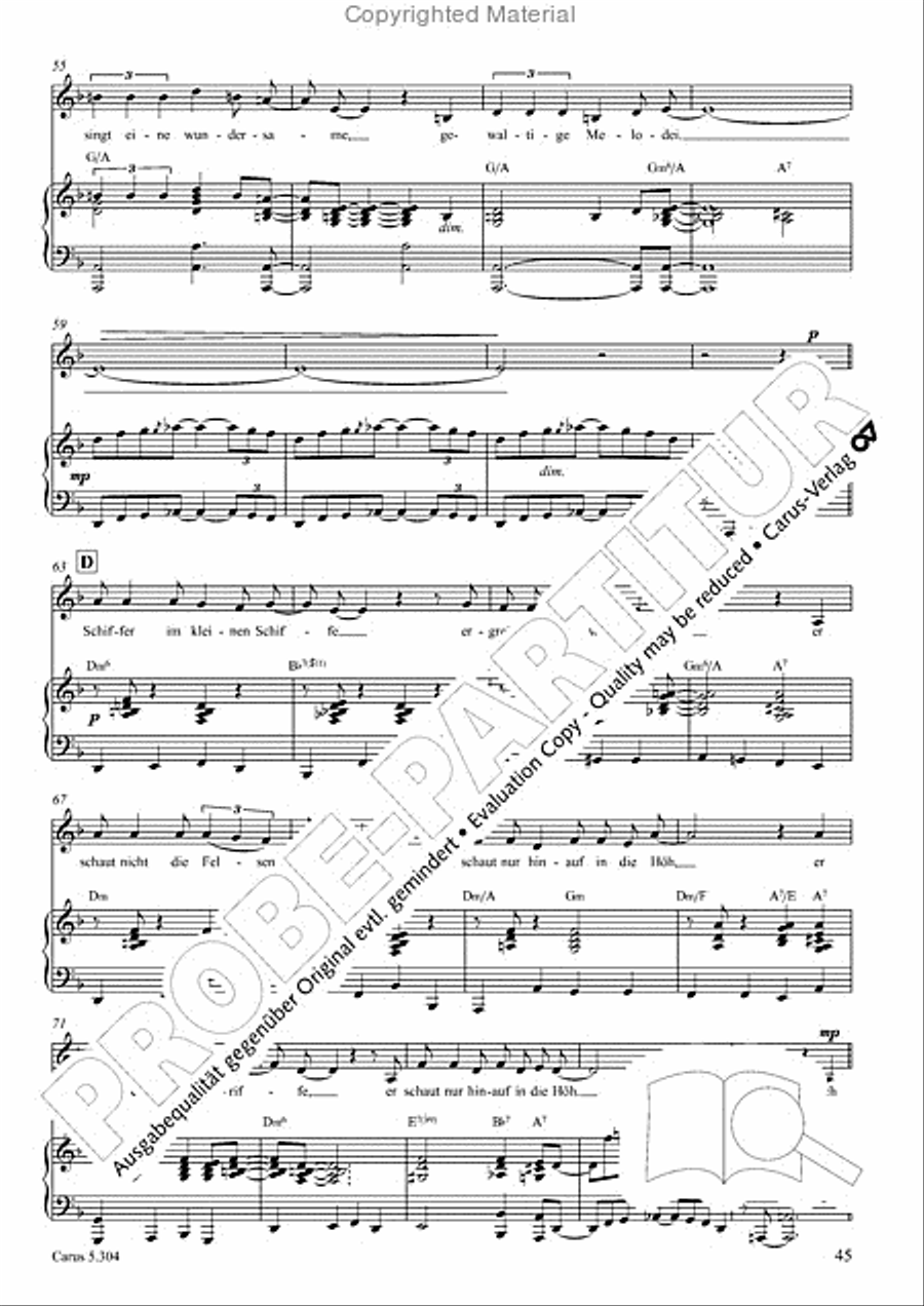 Schindler: Rosenzeit. Ein Liederzyklus uber die Liebe. Chansons fur Singstimme und Klavier Piano scores gallery preview page 46