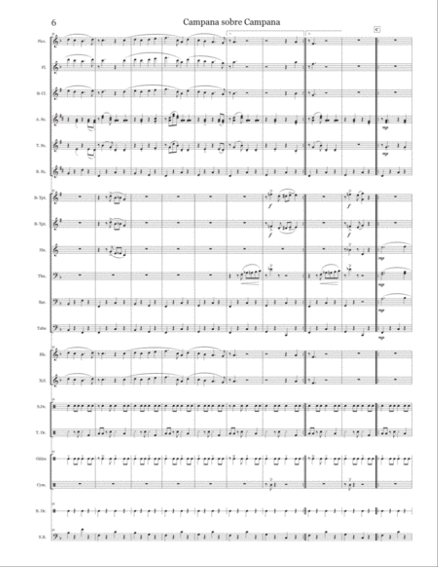 Campana sobre Campana - Score Only Marching Band scores gallery preview page 6