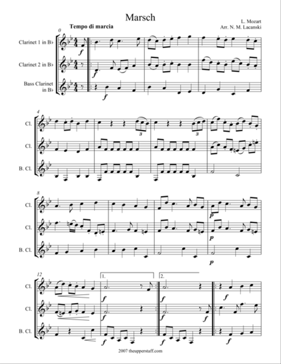 Marsch Marsch Clarinet Solo scores gallery preview page 1