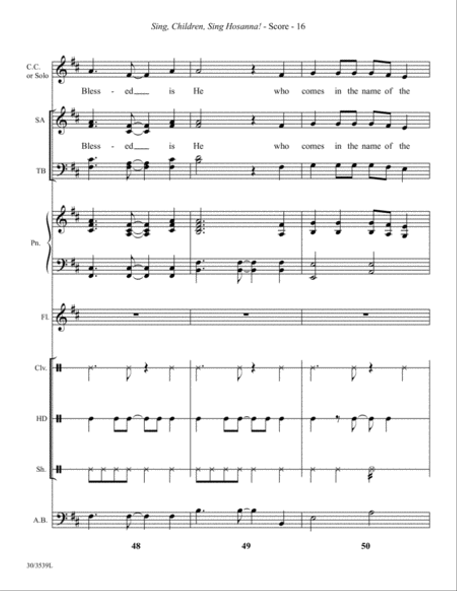 Sing, Children, Sing Hosanna! - Instrumental Ensemble Score and Parts Choir scores gallery preview page 17