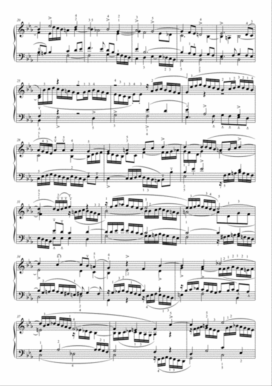 Prelude and Fugue in E♭ major BWV 852 Piano Solo scores gallery preview page 2