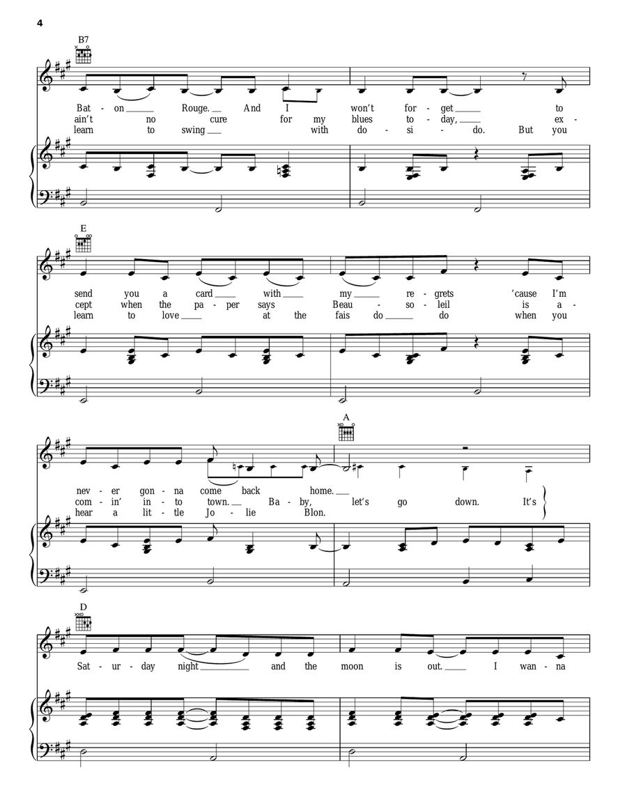 Down At The Twist And Shout Piano, Vocal, Guitar scores gallery preview page 4