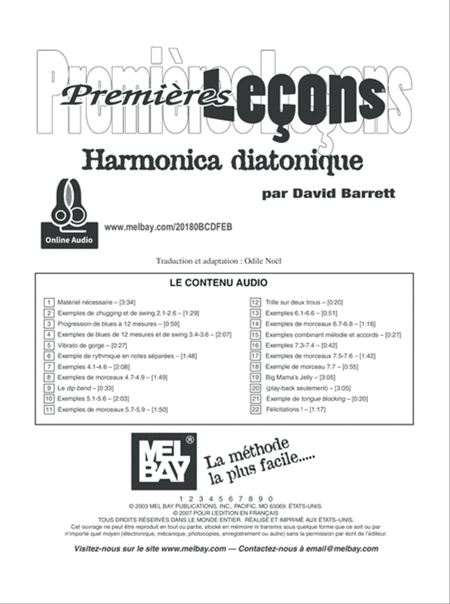 PremiÃ¨res LeÃ§ons Harmonica diatonique Harmonica scores gallery preview page 2