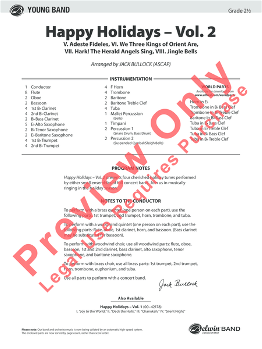 Happy Holidays---Vol. 2 Happy Holidays---Vol. 2 Concert Band scores gallery preview page 2
