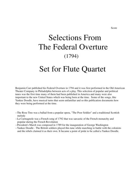 1794! Federal Overture for Flute Quartet image number null
