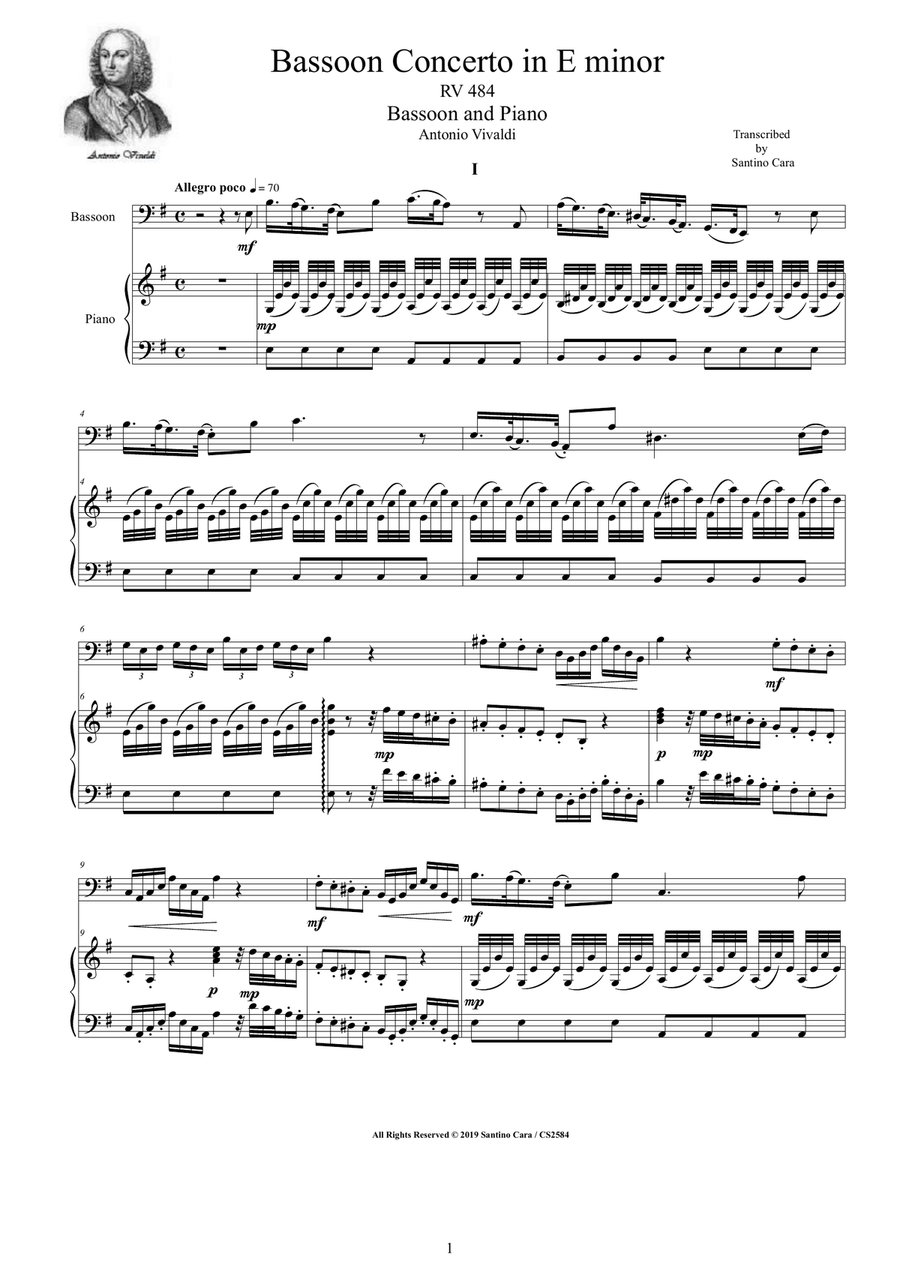 Vivaldi e deals minor bassoon